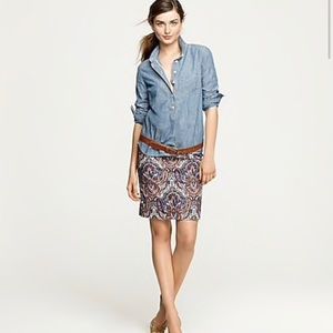 J crew paisley pencil skirt
